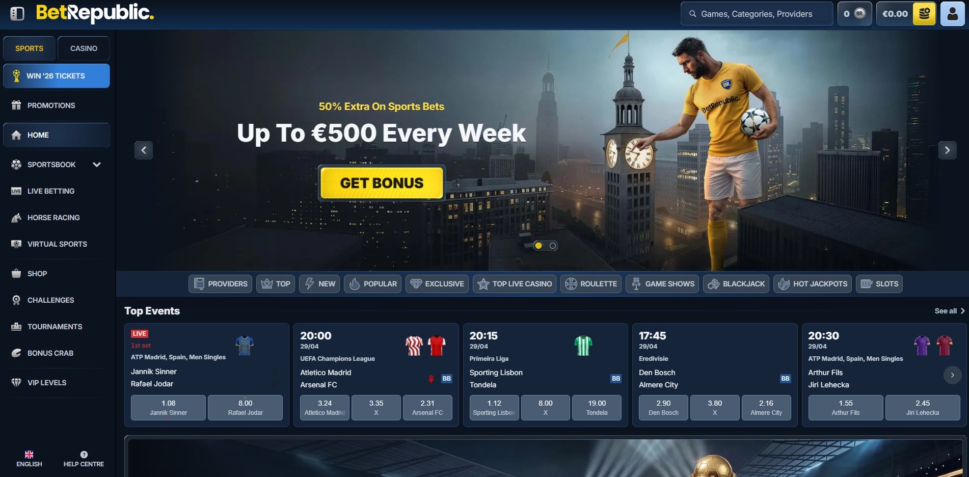 BetRepublic Screenshot Sport88